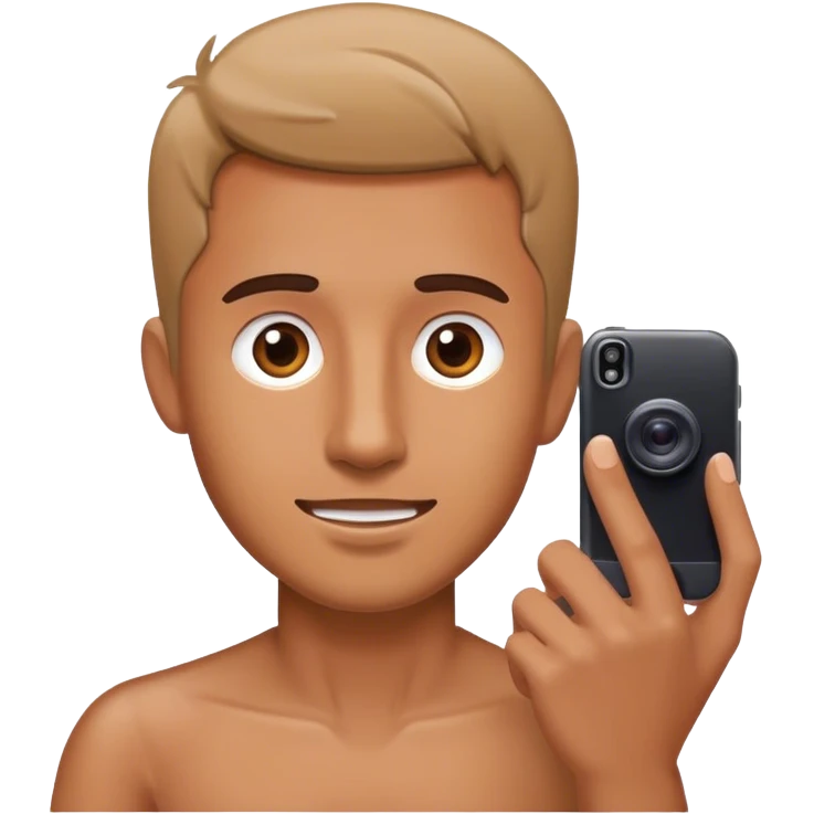 man recording with phone camera emoji