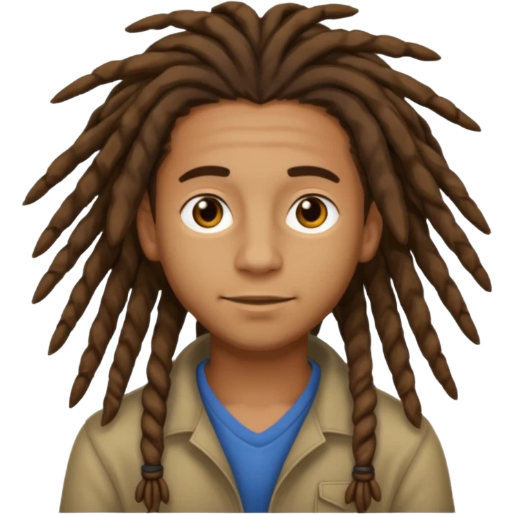 brown boy with mid-legnth dreadlocks emoji