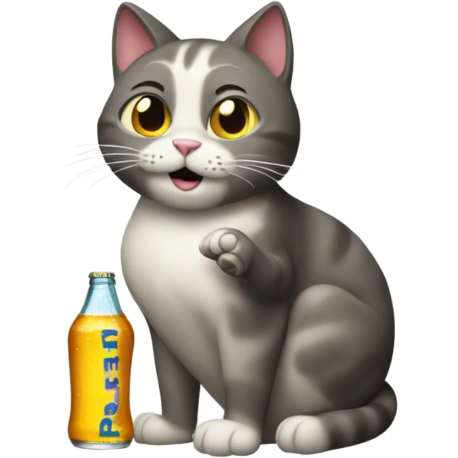Cat holding a beer emoji
