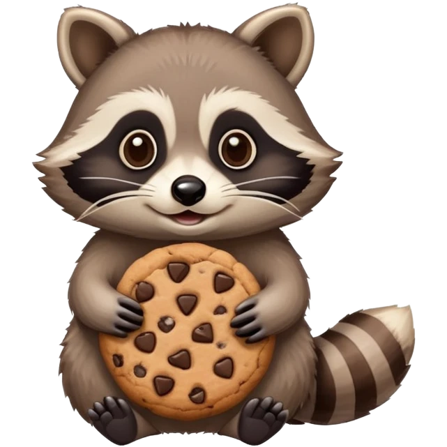raccoon holding cookie emoji