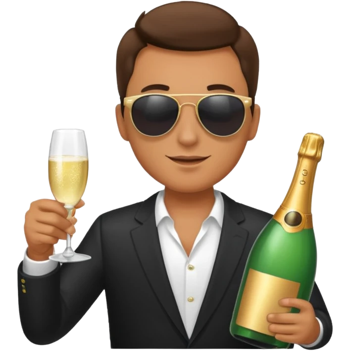 man with sampine bottle emoji