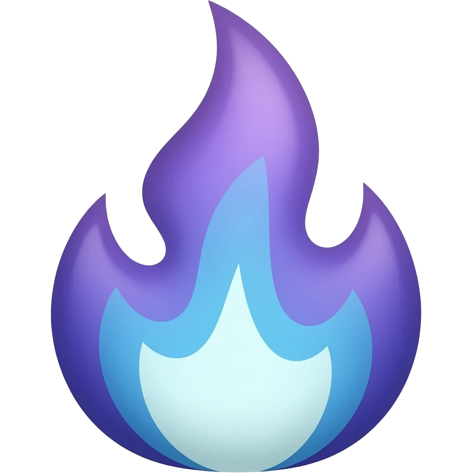 blue and purple fire emoji