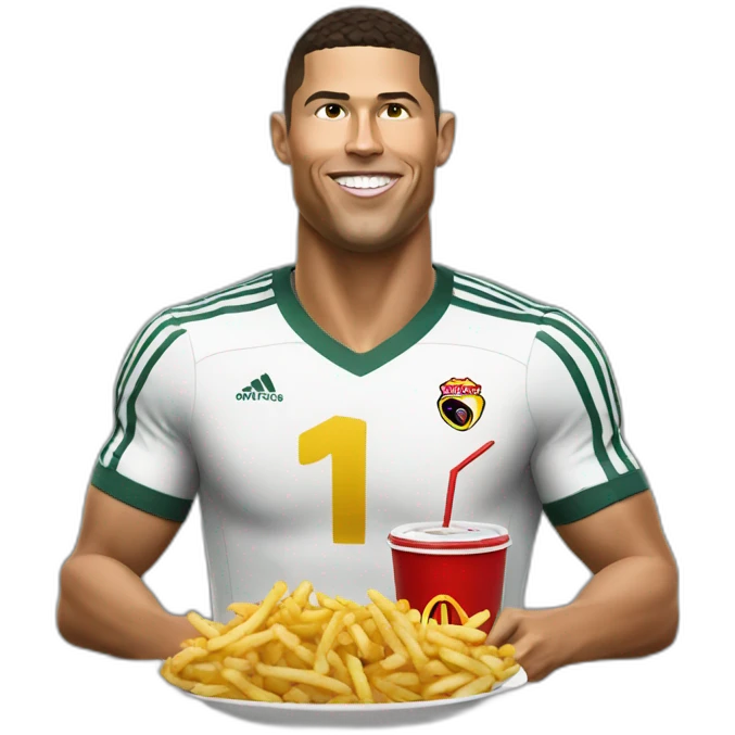 Ronaldo eating fast food emoji