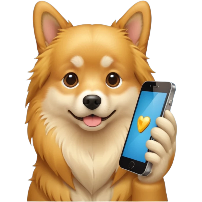 Dog watching a phone  emoji