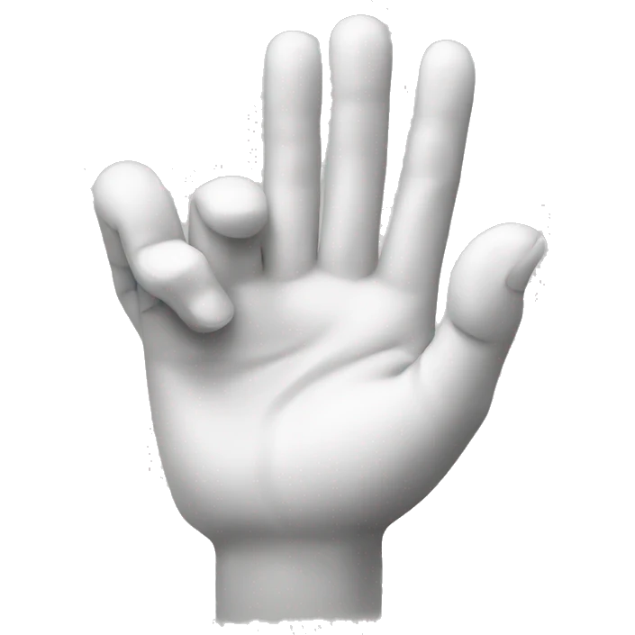 white hand making the letter F emoji