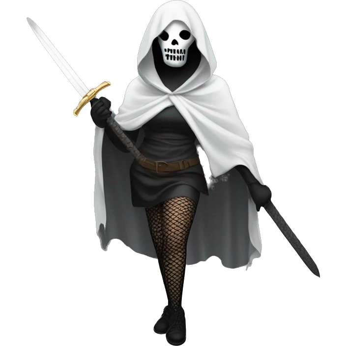 ghostface in fishnet tights full body holding a sword  emoji