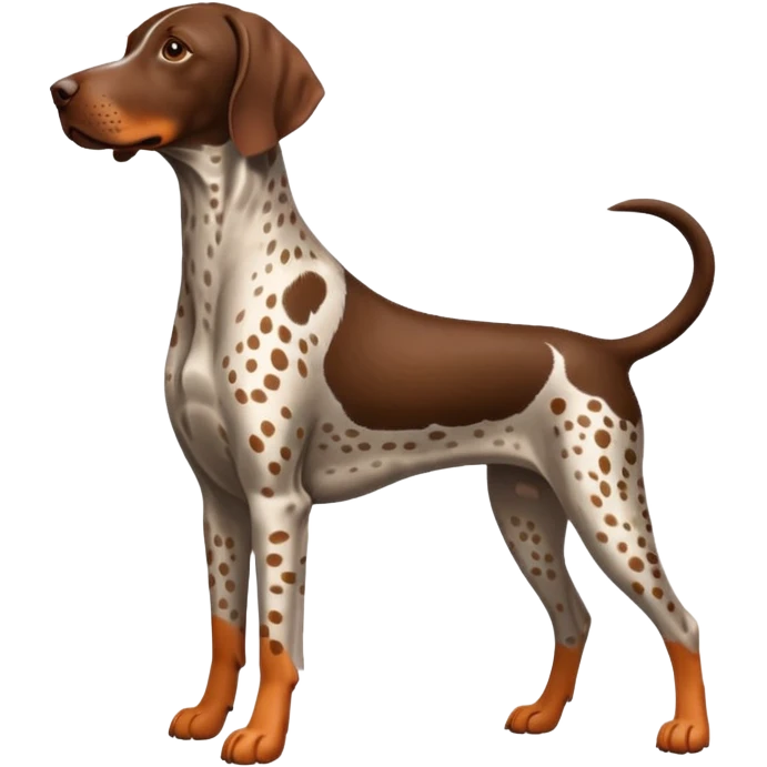 orange spotted face and back german short haired pointer docked tail emoji