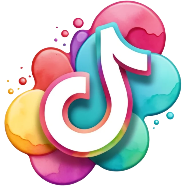Realistic, watercolor, tiktok logo emoji
