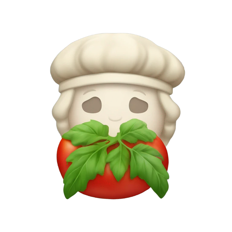 plato de comida saludable con verduras de hojas verdes y tomates emoji