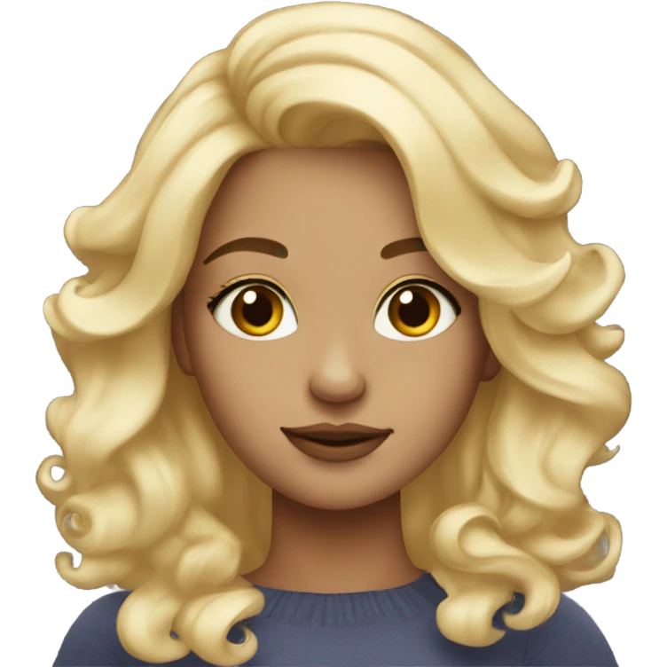 Blonde girl with nice hair and lovely makeup emoji