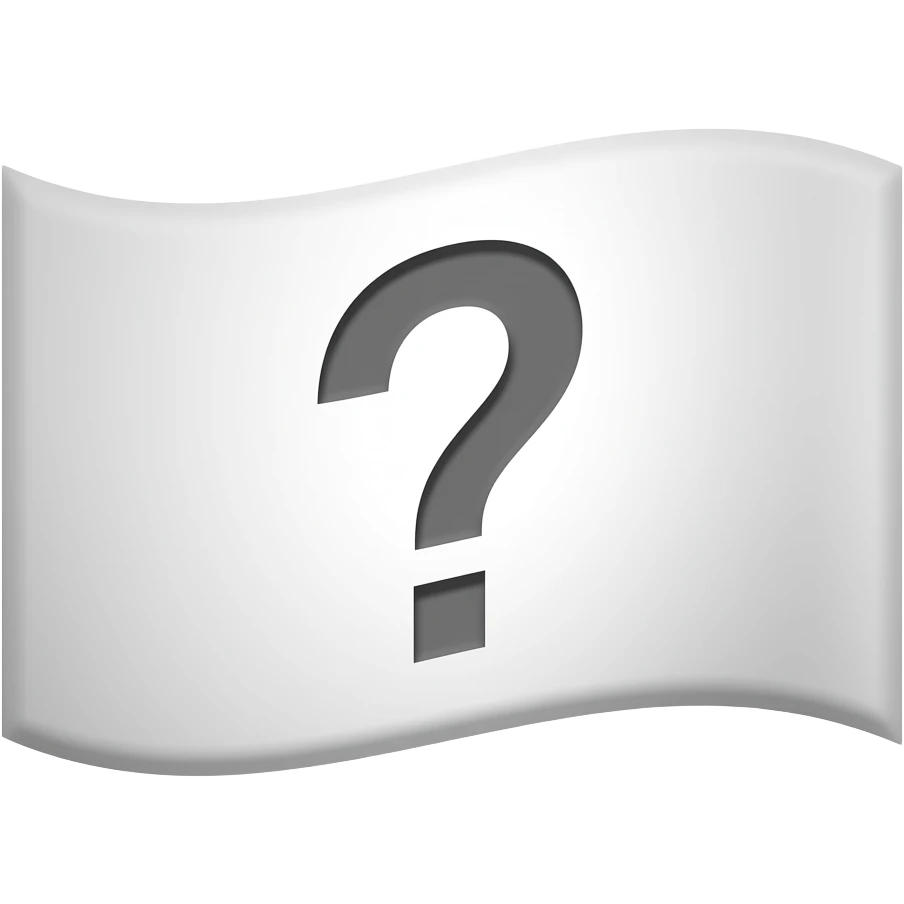 Soru işareti olan  beyaz bayrak emoji