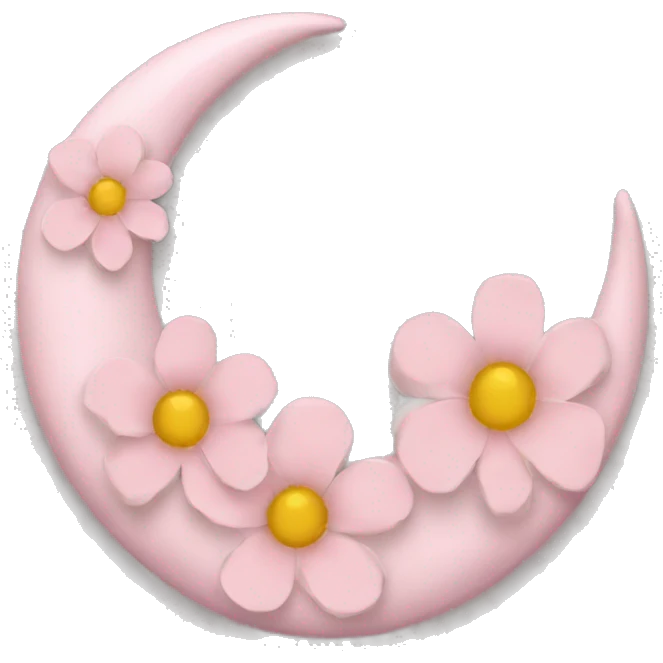 Light pink crescent with flowers  emoji