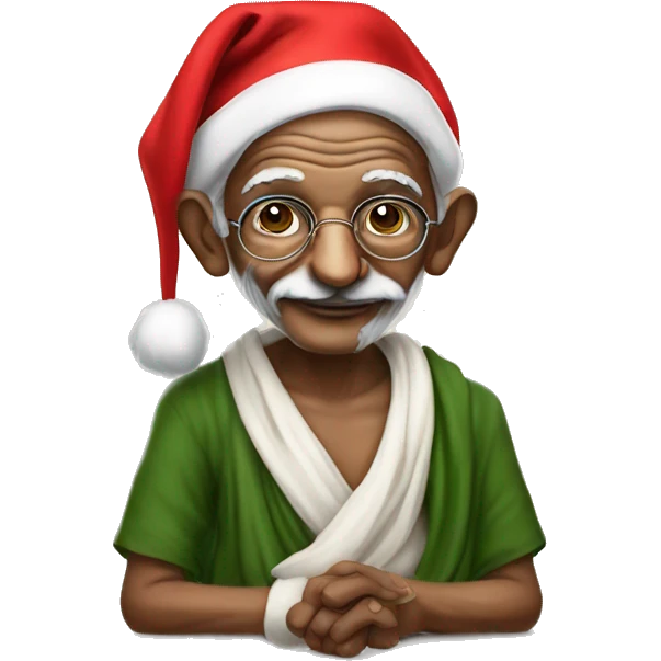 Mahatma Gandhi as santa claus emoji