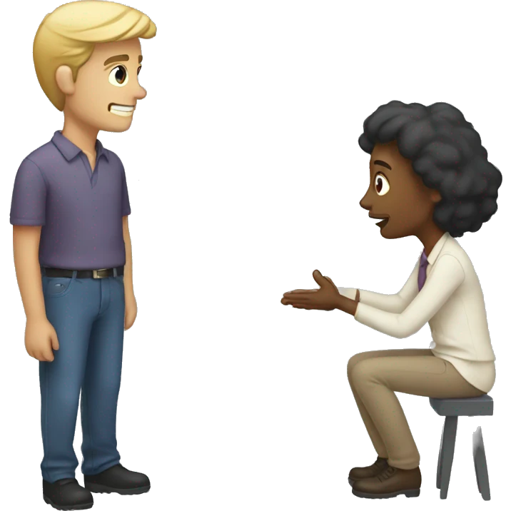 man explaining to woman  emoji