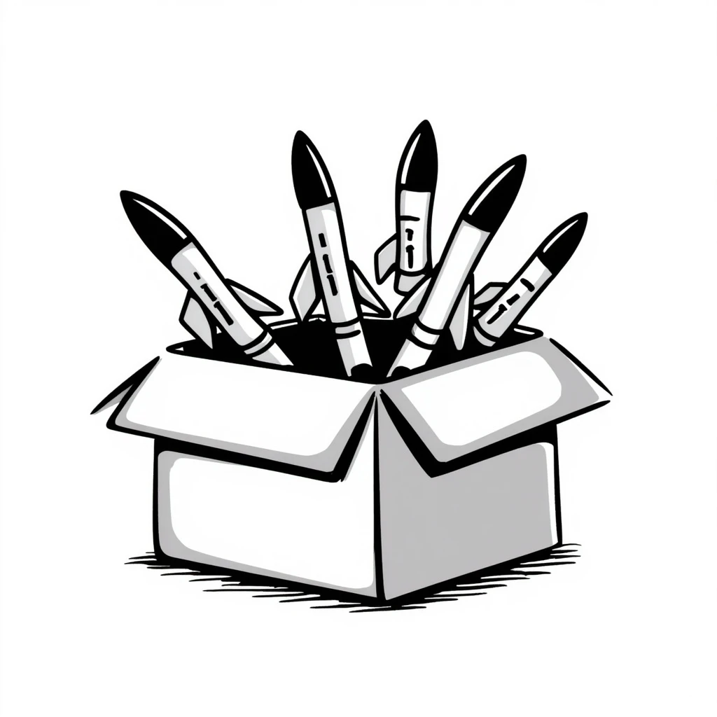 a military box filled with combat missiles emoji