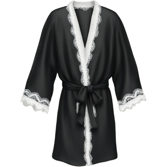 black silk robe with lace emoji