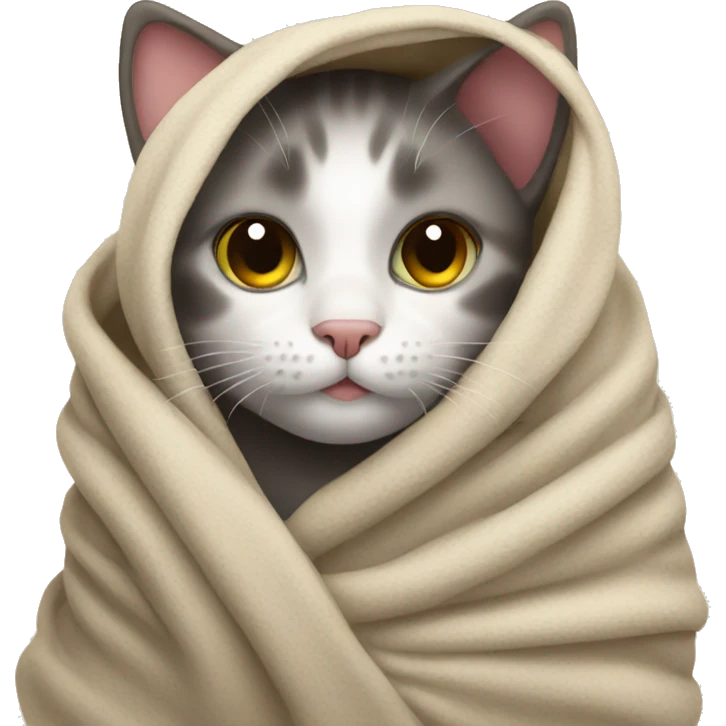 cat wrapped in blanket emoji