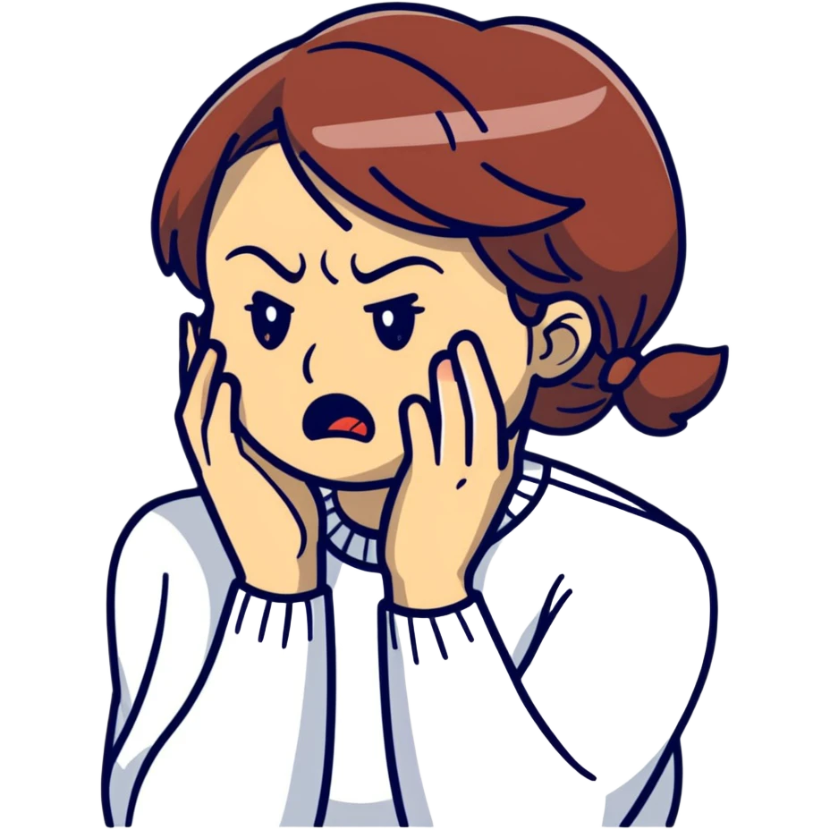 angry and sad crying woman who avoid the communication emoji
