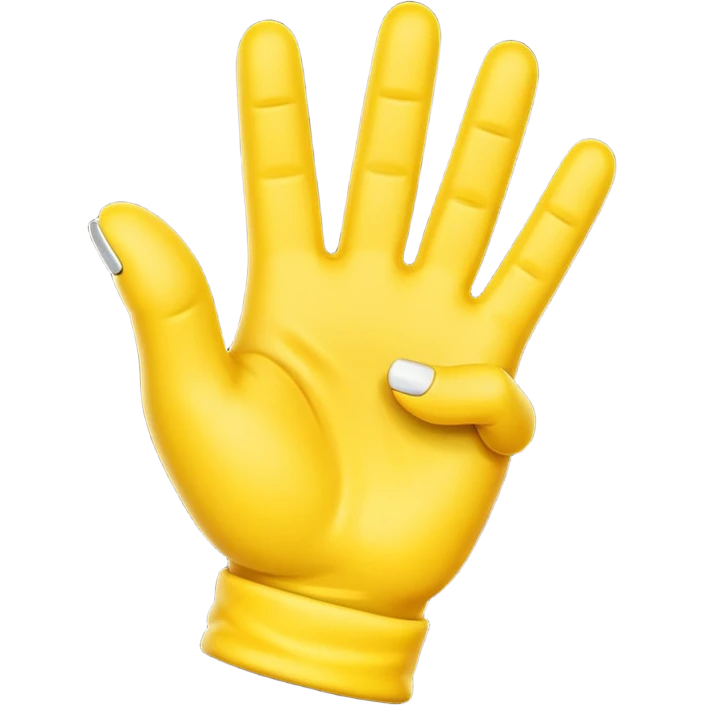 Make me an emoji of a hand with 2 fingers ni a zipped all yellow emoji