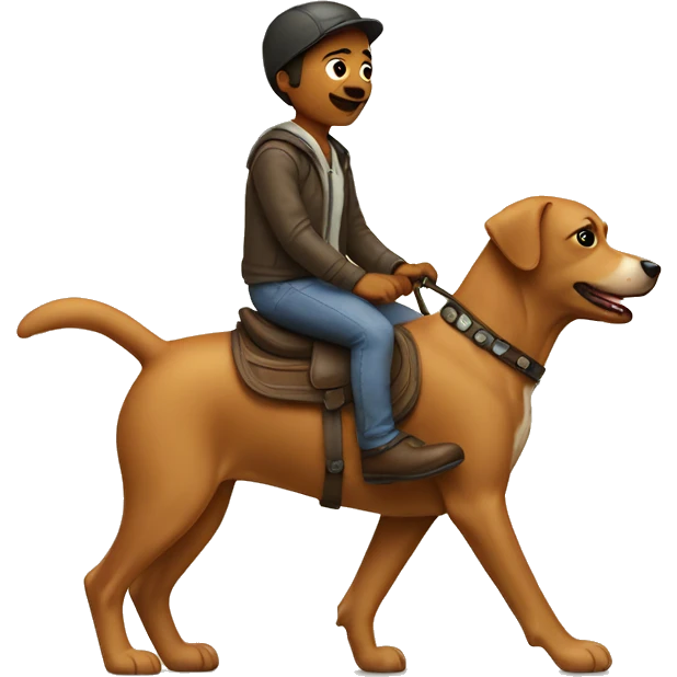 Human riding a cute dog emoji