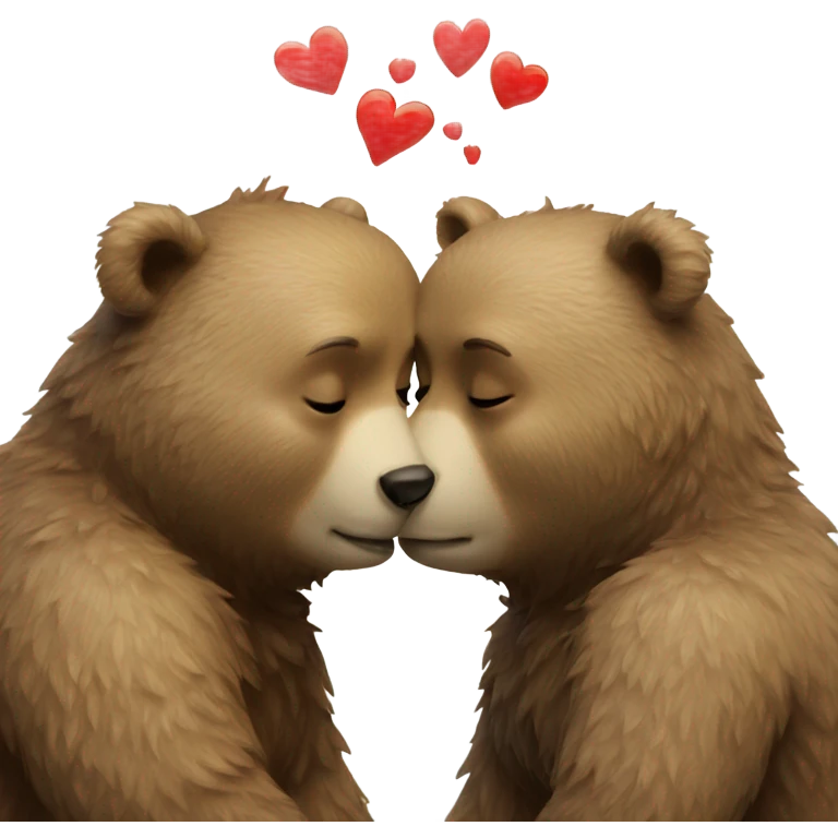 Couple of Happy bears kissing emoji