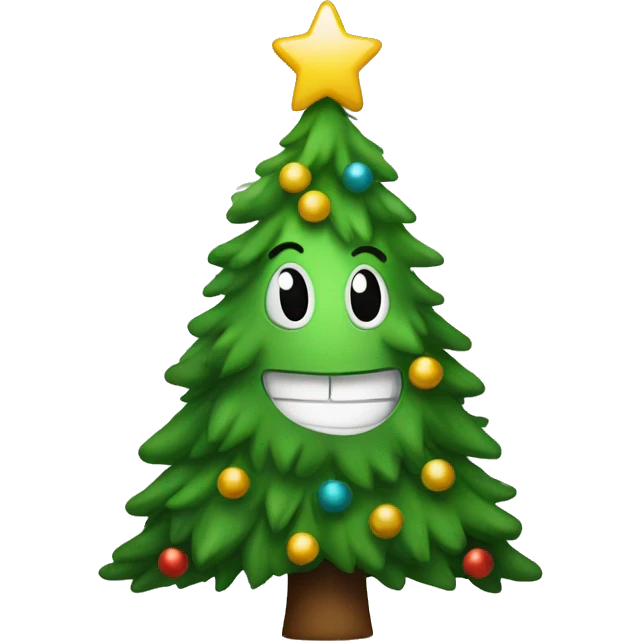 Christmas tree smiling emoji