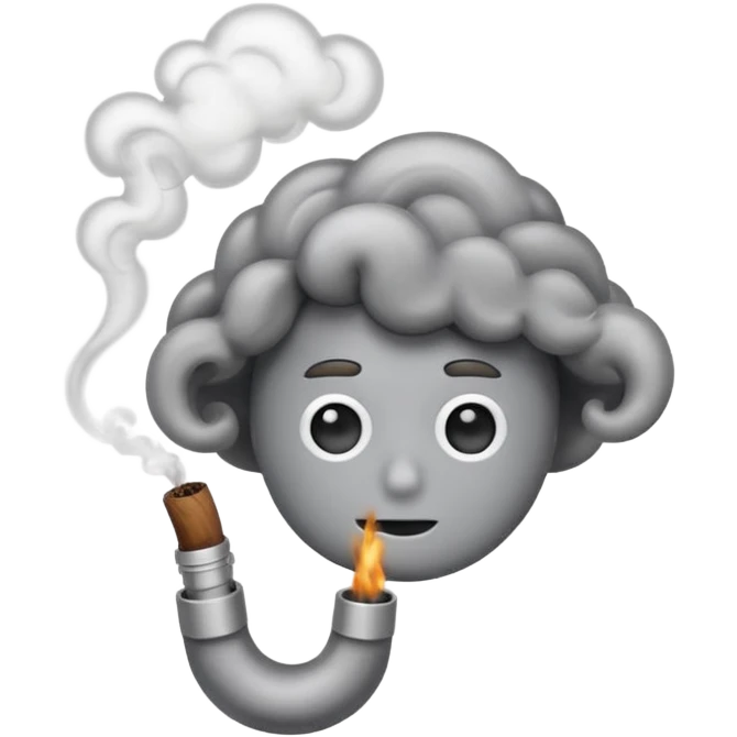 smoke coming out of a blunt emoji