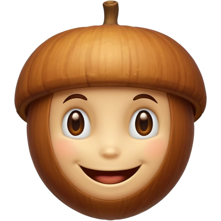 acorn with face emoji