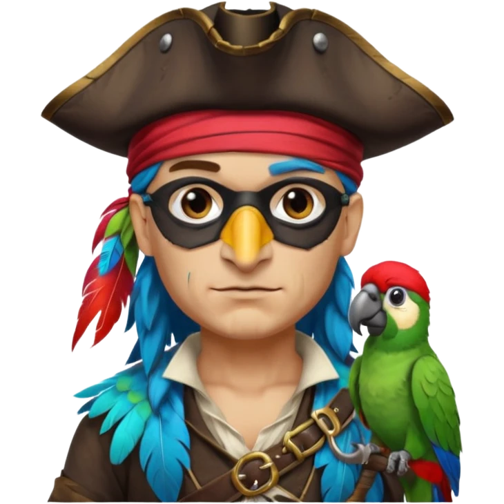 pirate and parrot emoji