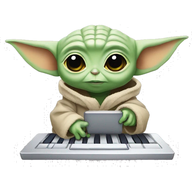 baby yoda typing on keyboard emoji