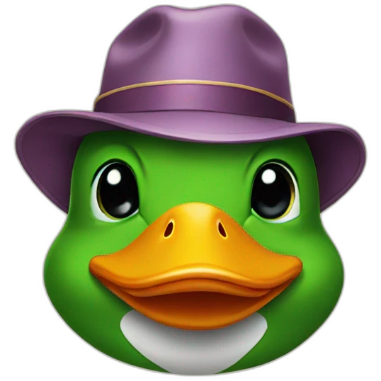 Duck with hat emoji