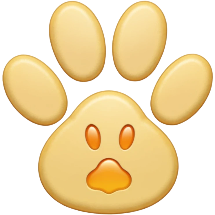 a very light pale pastel orangey yellow pawprint emoji