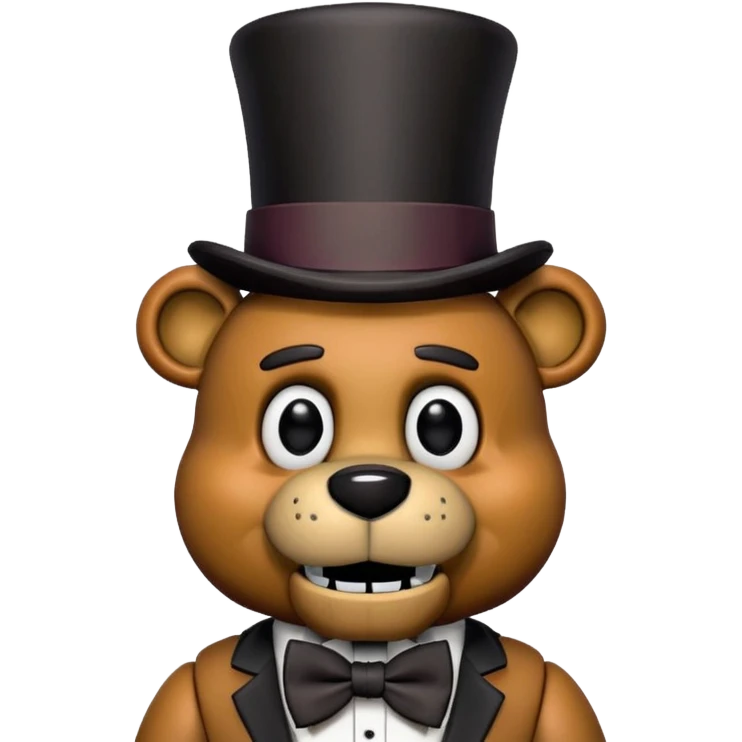 Freddy Fazbear from Five Nights at Freddy's with top hat and bow tie emoji