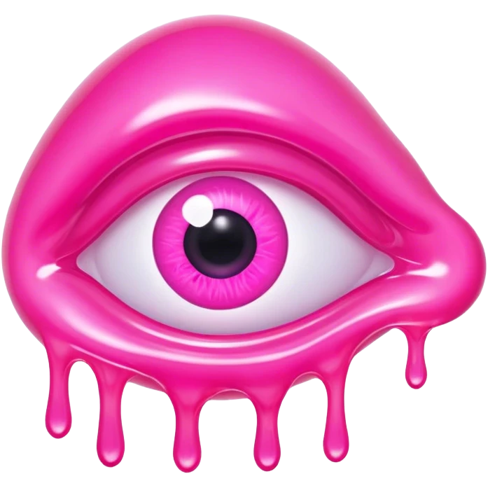 gummy pink neon melted eye emoji