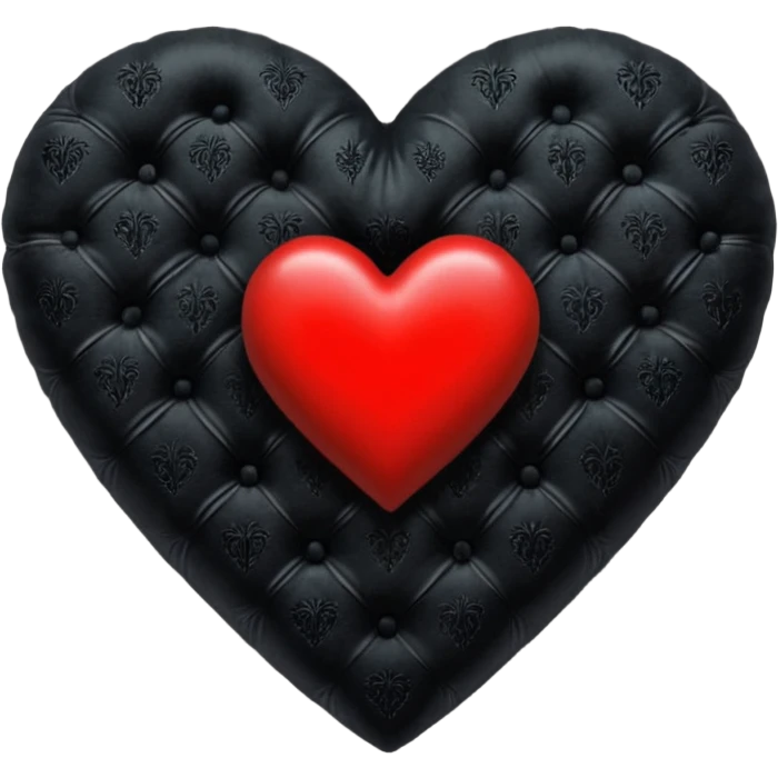 goth themed heart with a dark velvet ottoman emoji