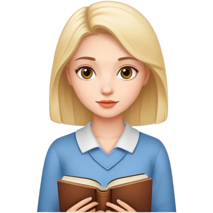 beautiful girl with book emoji