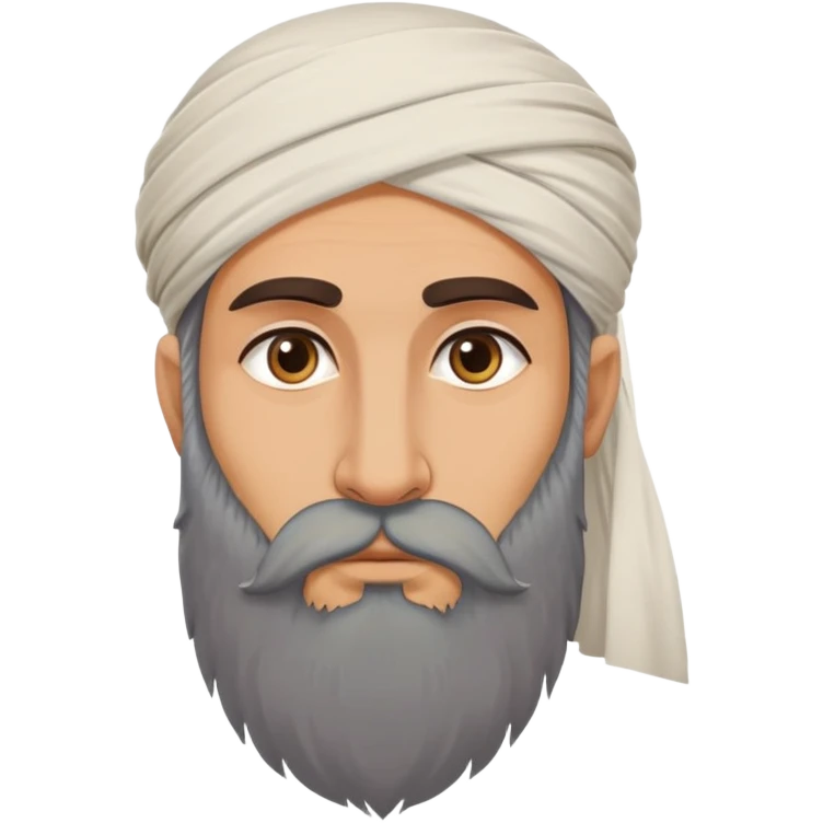 Middle Eastern sage with long beard in thoughtful pose emoji
