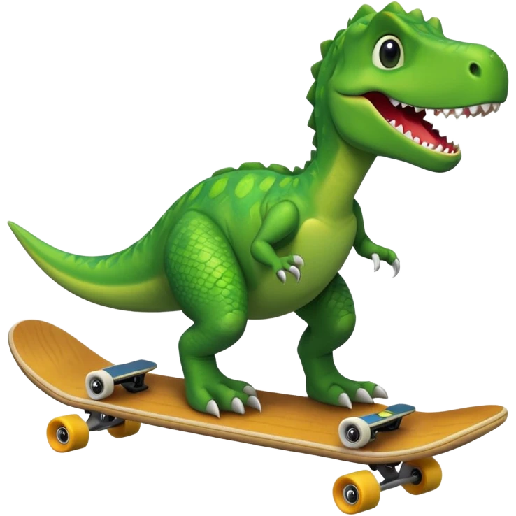 Dinosaur on a skateboard emoji
