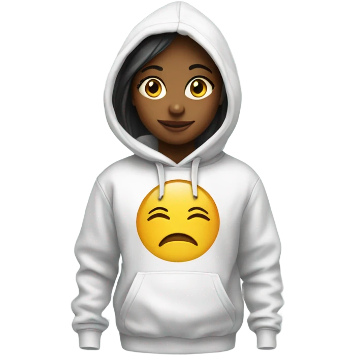 girl wearing swtd hoodie emoji