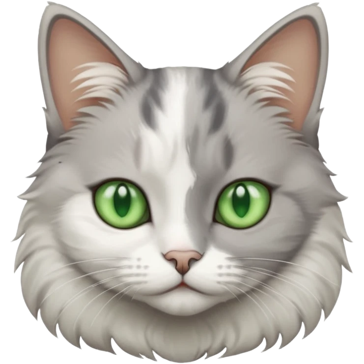 Gatita gris y blanca  emoji