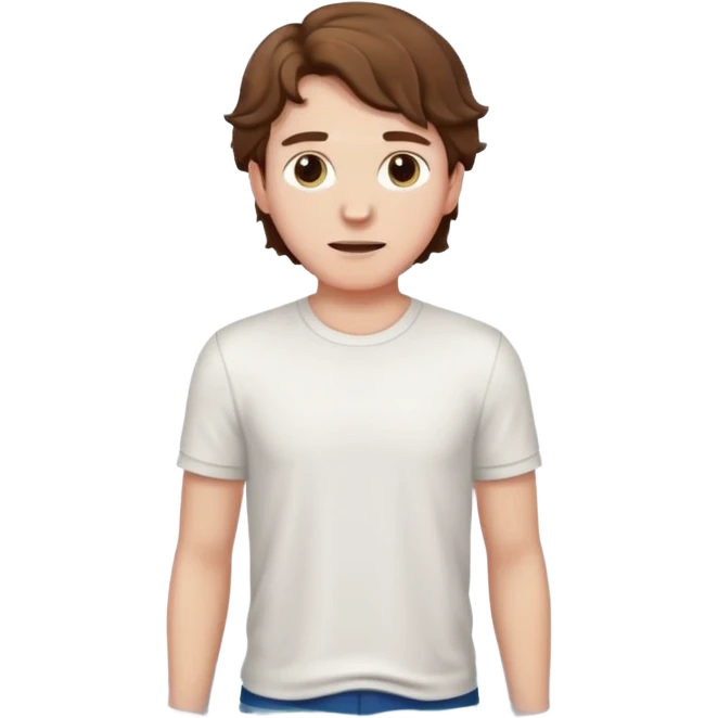 young man with wavy hair, plain clothing, standing in water (John the Baptist), emoji style emoji