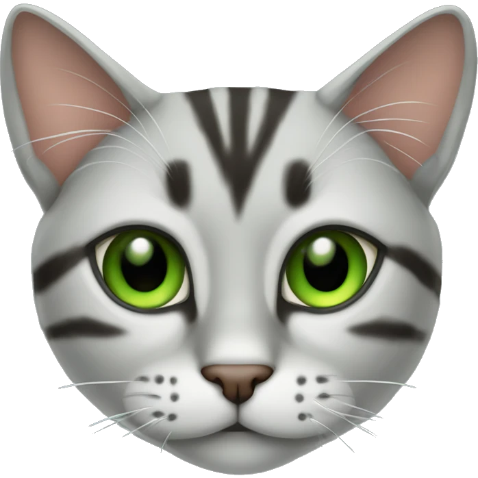 Crie um emoji de um gato rajado olhos verde, cara de pidão  emoji
