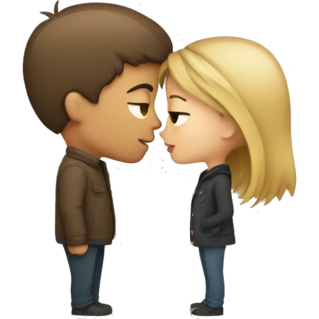 Guy and girl kissing emoji