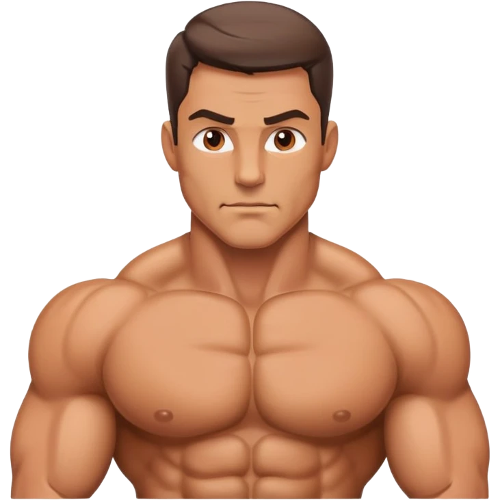 man with exaggerated chest muscles emoji