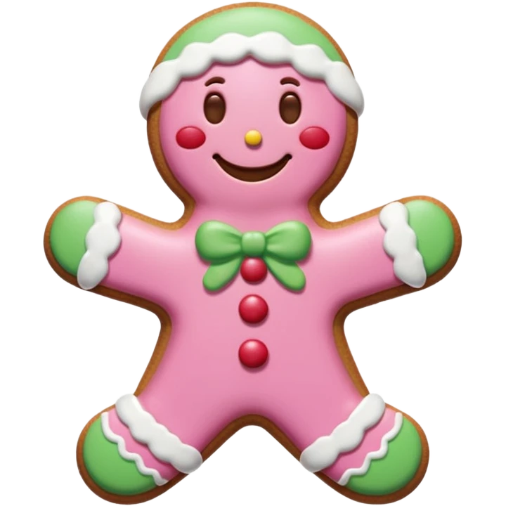 christmas gingerbread pastel pink and red emoji
