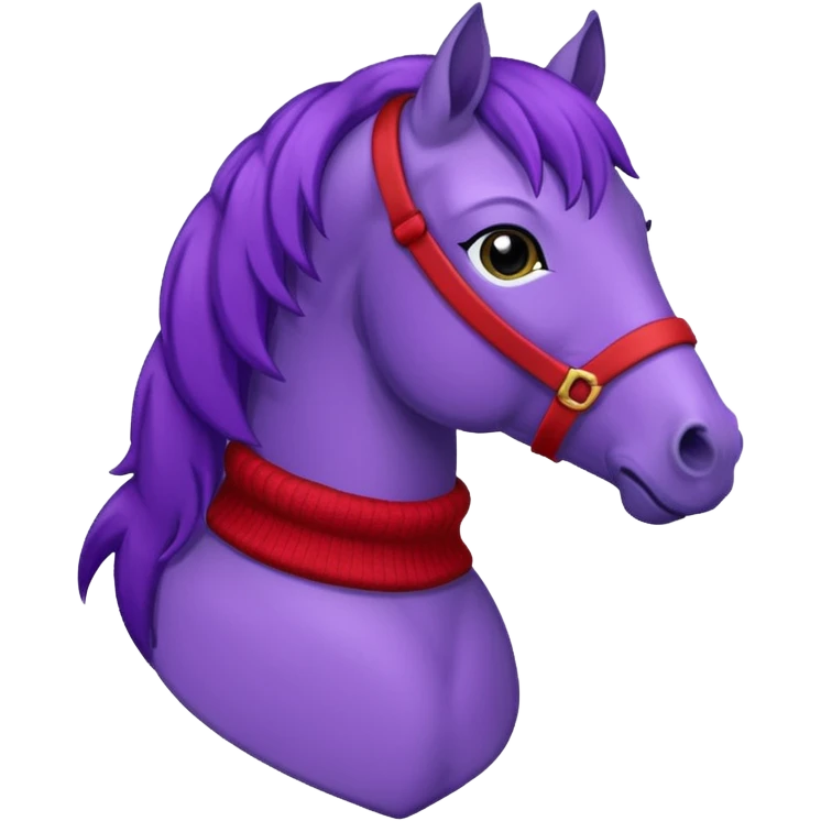 Purple horse wearing red sweater

 emoji