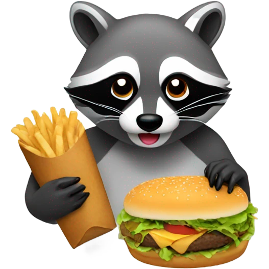 Racoon eating a burger  emoji