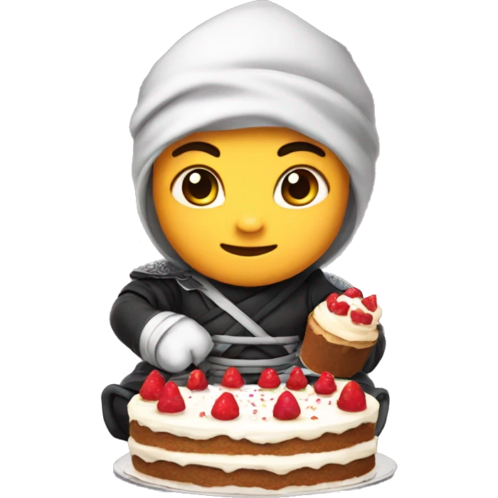 baby ninja with birthday cake  emoji