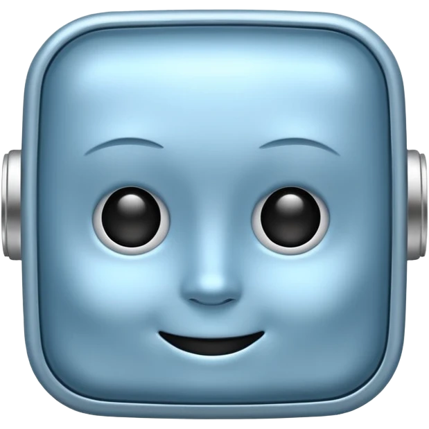 microchip with a friendly face, symbolizing artificial intelligence AI emoji emoji