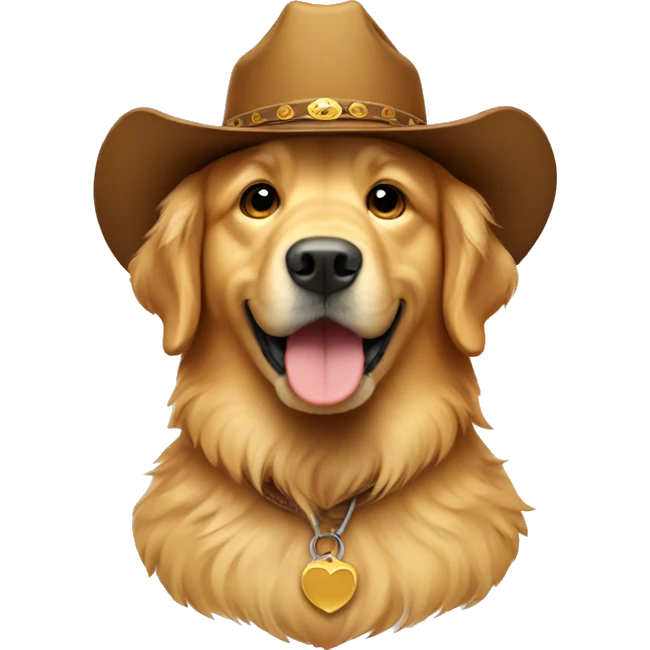 golden retriever with cowboy hat  emoji